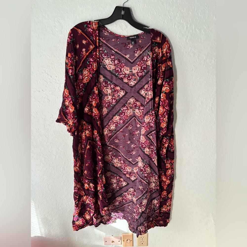 Torrid Purple Floral cardigan